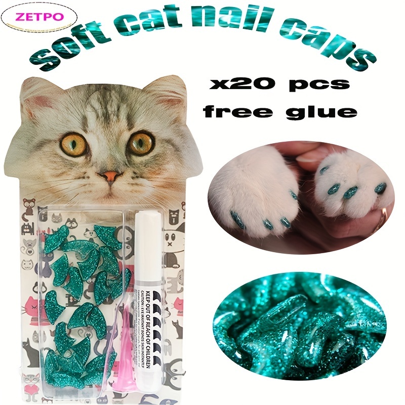 Silicone Cat Nail Caps Tips Colorful Soft Paws Covers for Pet Kitty Claws  20pcs