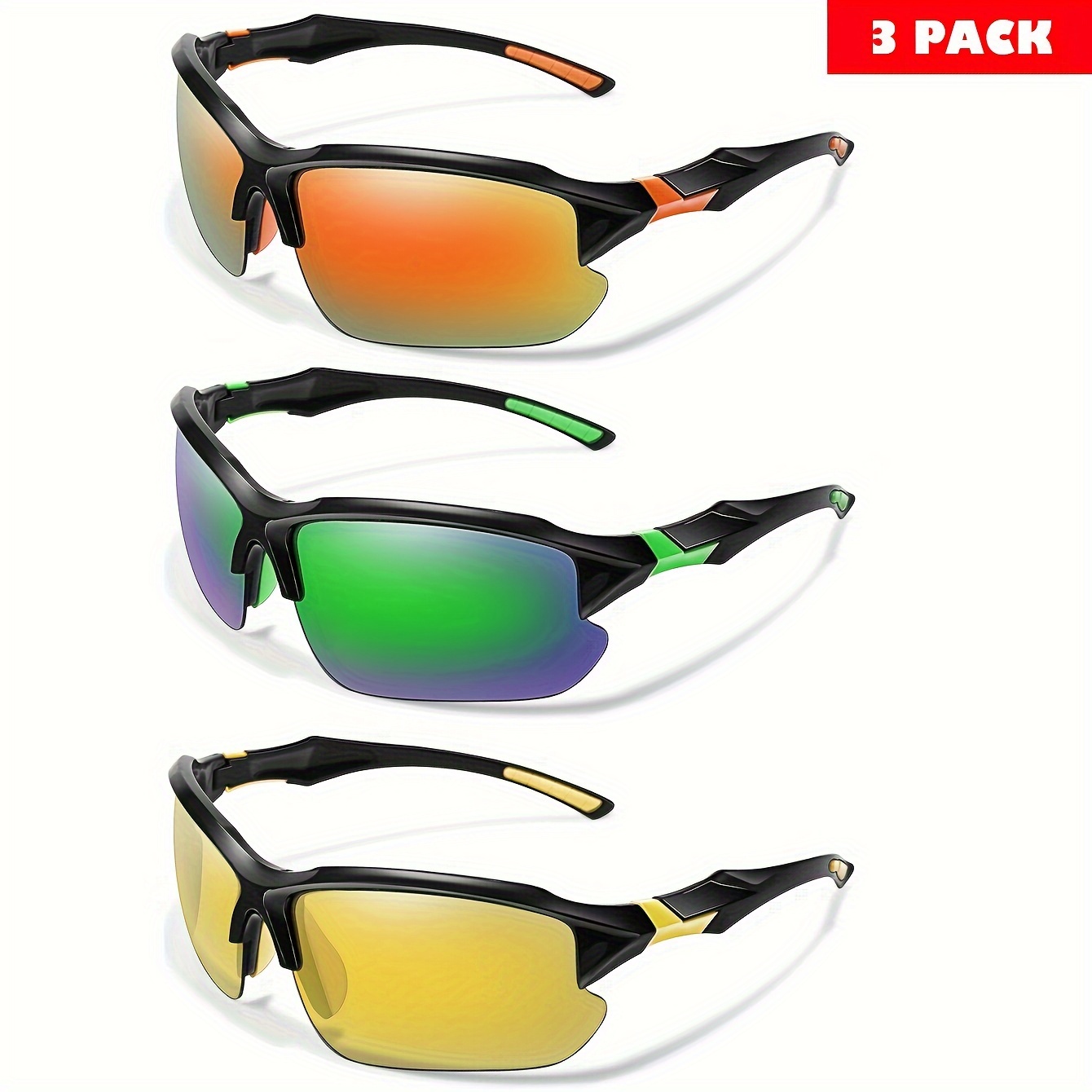 3pairs Fantasy Cool Wrap Around Polarized Sunglasses For Men Women Outdoor  Sports Cycling Running Fishing Hiking Golf Supplies Photo Props - Jewelry &  Accessories - Temu