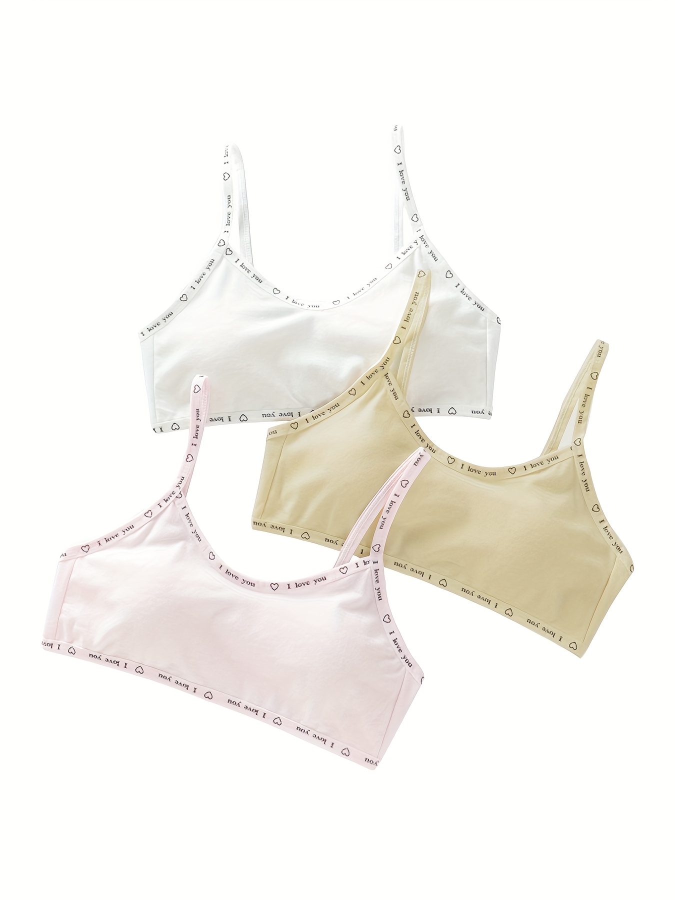 Girls No Steel Ring Camisole Bras Lace Decor Breathable - Temu
