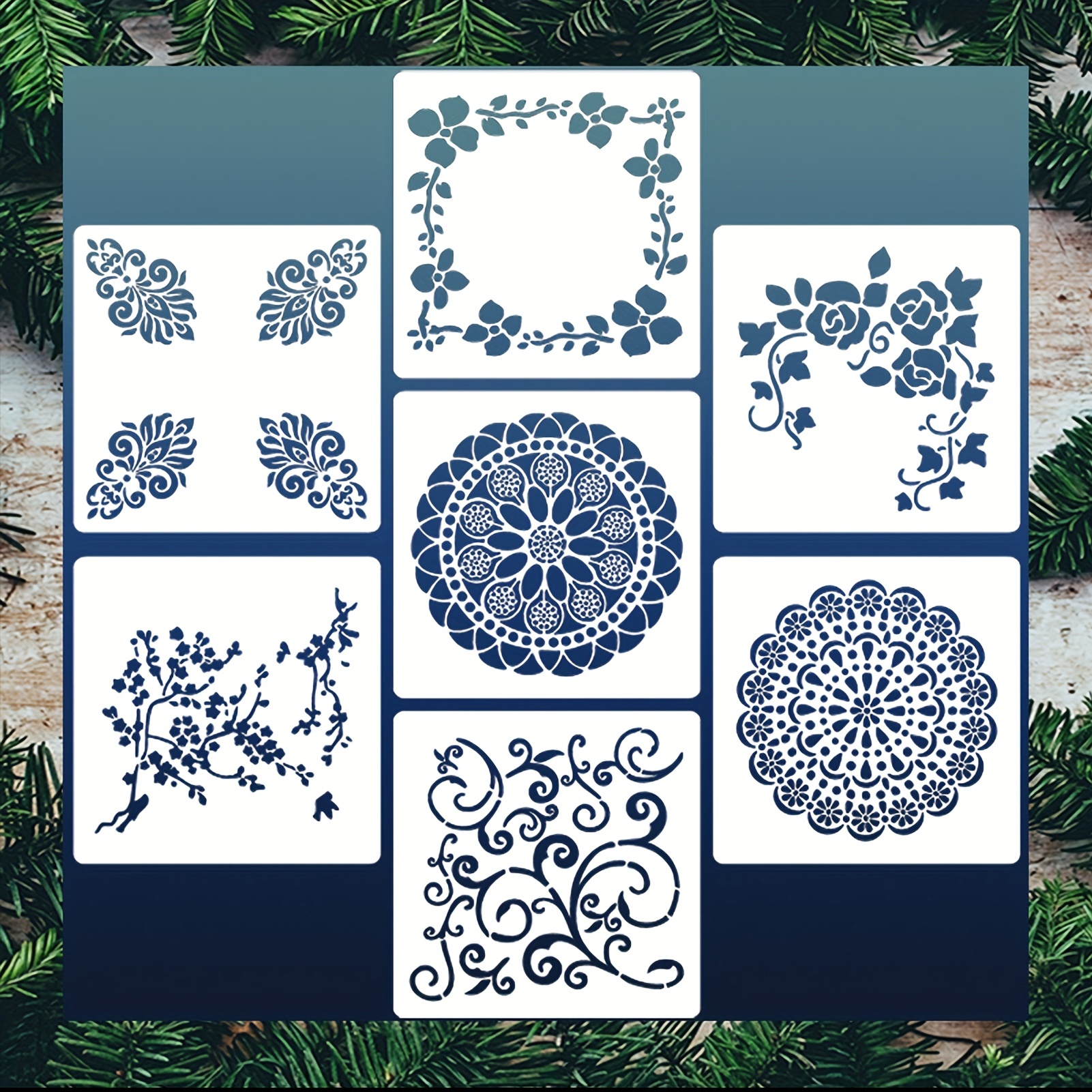 Wedong 36 PCS Mandala Stencils, Reusable Stencils Painting Template Stencil  for DIY Art Scrapbook Projects