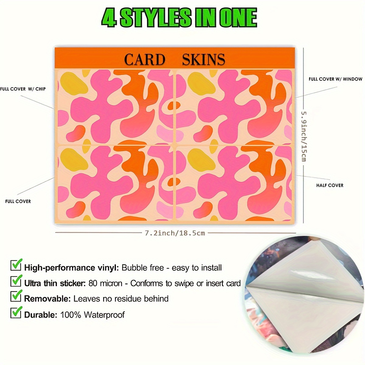 Card Skin Sticker Flower Pattern For Ebt, Transportation, Key, Credit, Debit  Card Skin - Protecting And Personalizing Bank Card - No Bubble, Slim,  Waterproof, Digital-printed - Temu