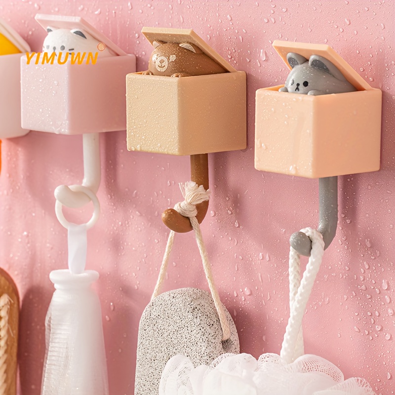 Pegatinas de pared de baño de gatos de dibujos animados 3D para niños,  póster para habitaciones de bebés, decoración del hogar, arte autoadhesivo  de PVC con bonito gato Animal – Los mejores