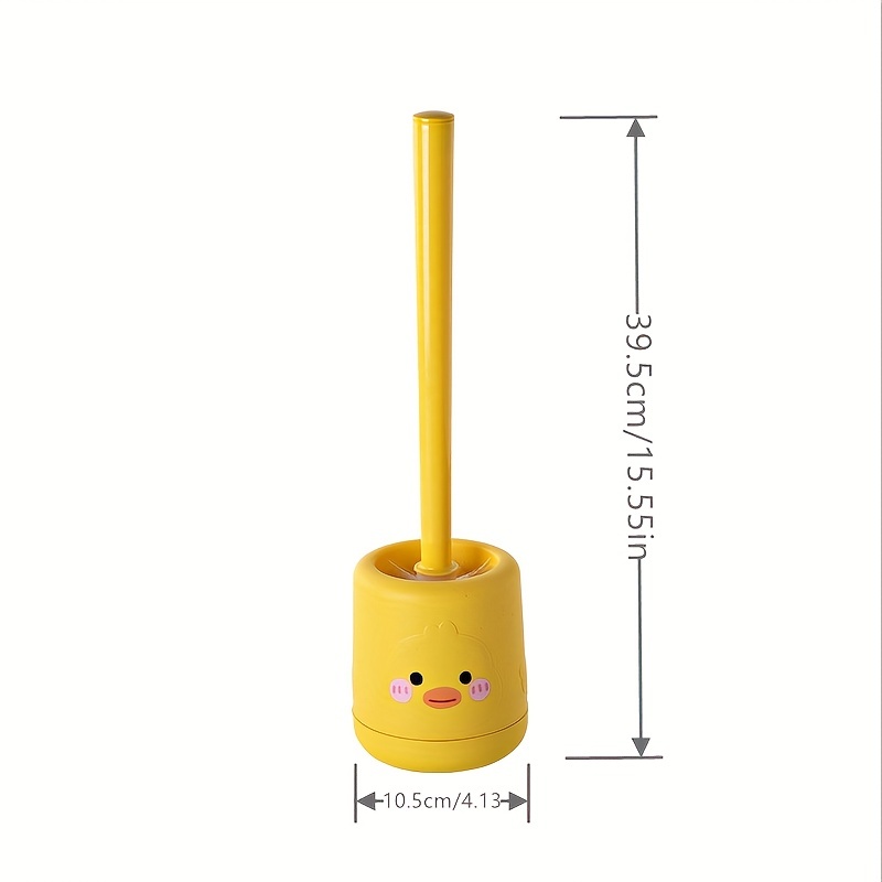 1pc Plastic Toilet Brush, Cute Cartoon Design Toilet Cleaning Brush With  Base For Bathroom