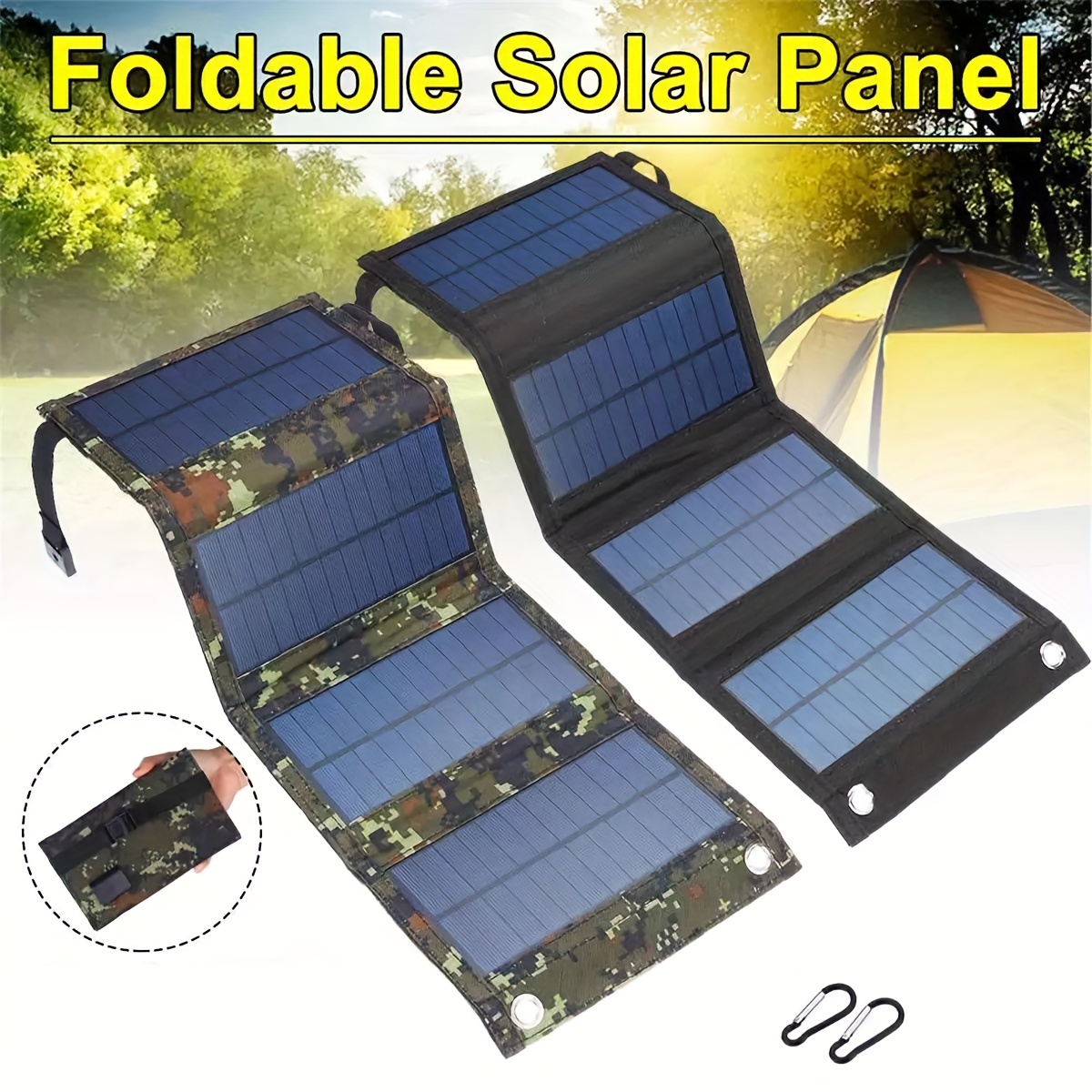 Waterproof Solar Panels Portable Foldable Dual 5v Usb Solar - Temu