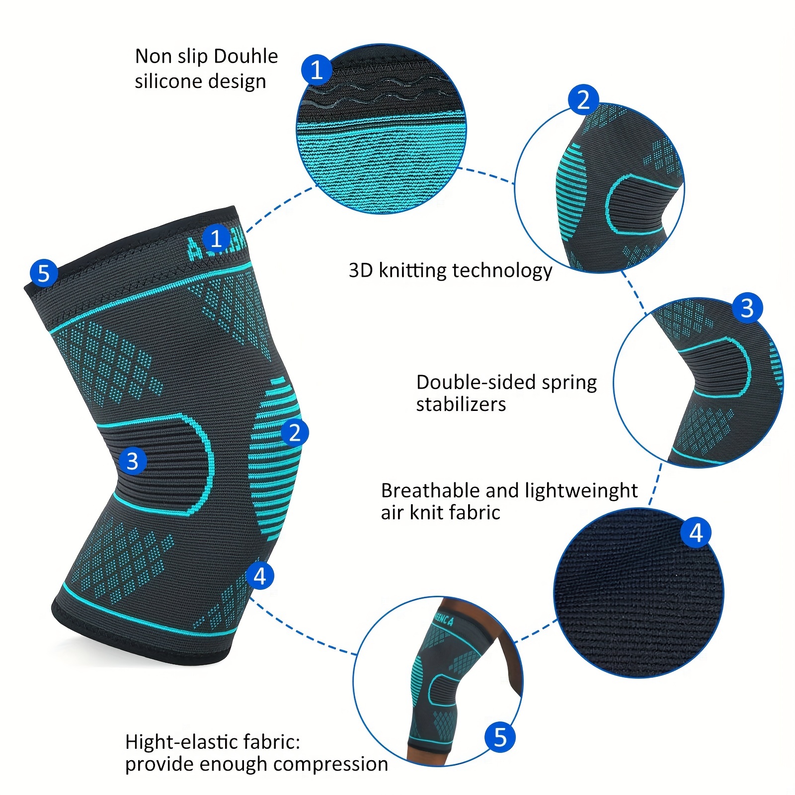 NEENCA 2 Pack Knee Brace, Knee Compression Sleeve Support for Knee