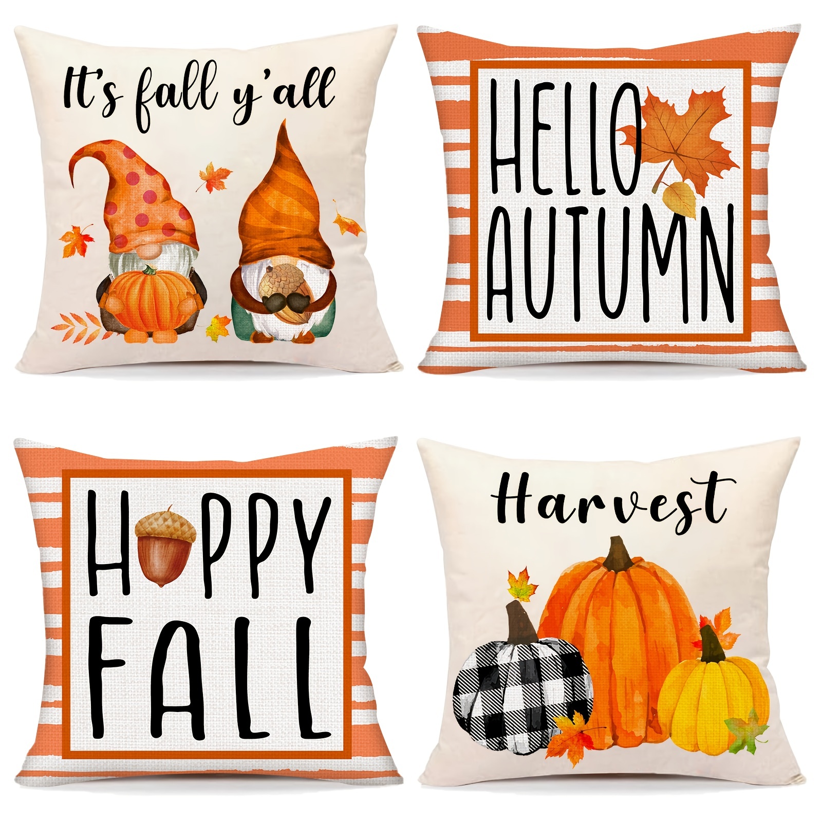 Fall Decor Buffalo Plaid Pumpkin and Maple Leaves Outdoor Fall Pillows  Decorative Throw Pillows Farmhouse Thanksgiving Decorations Autumn Cushion  Case