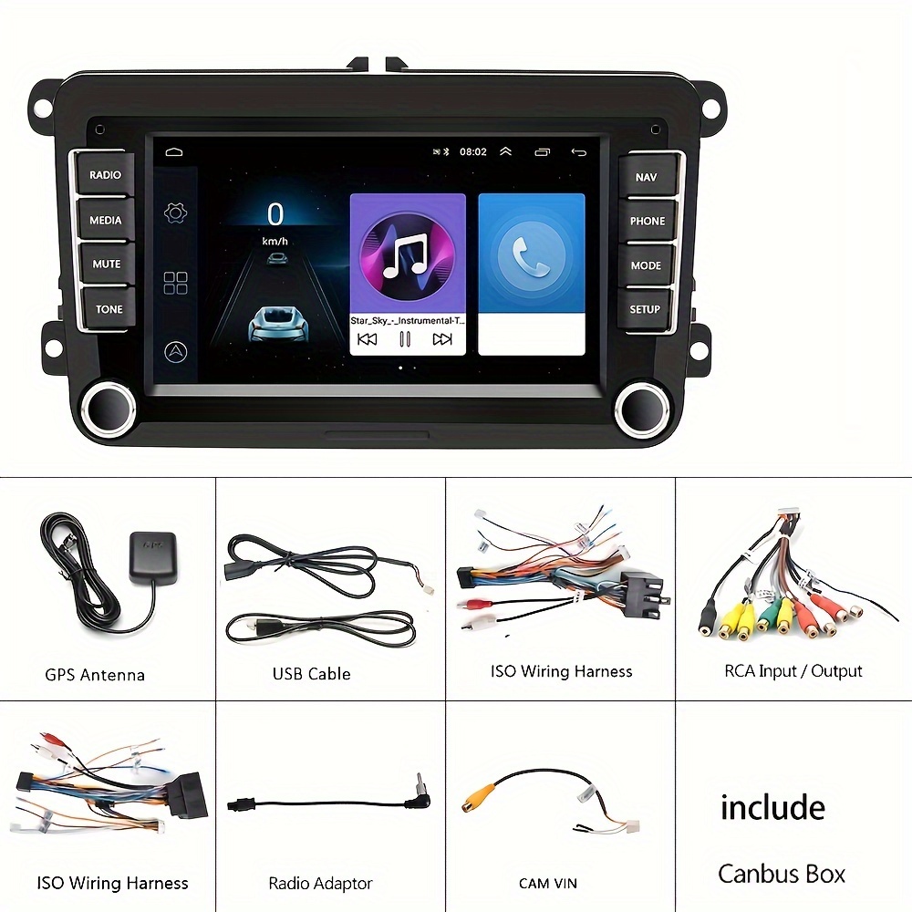 Car Radio 2 Din VW CarPlay Wireless Android-Auto RDS Bluetooth MP5