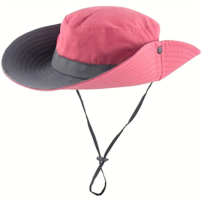 GUSTAVE® Women Sun Wide Brim UV Protection Fishing Hat Foldable Ponytail Summer  Hats with Detachable Flaps Pink, टोपी - Eleboat, Gurugram