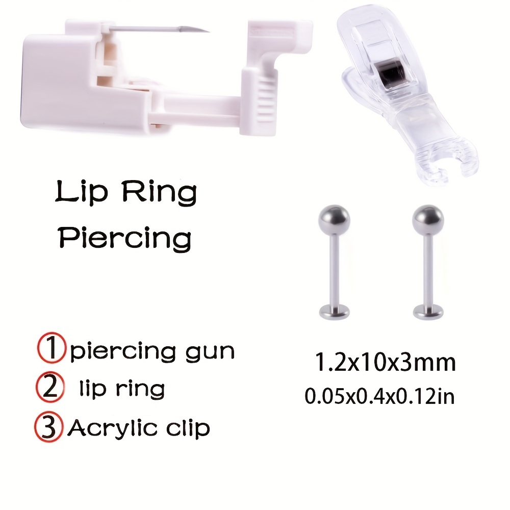 74Pcs Professional Body Piercing Kit Ear Lip Tongue Nose Navel
