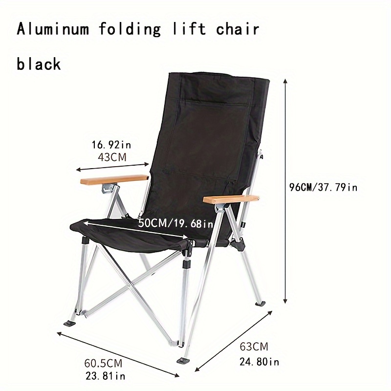 1pc Portable Folding Recliner Chair For Camping Beach Outdoor