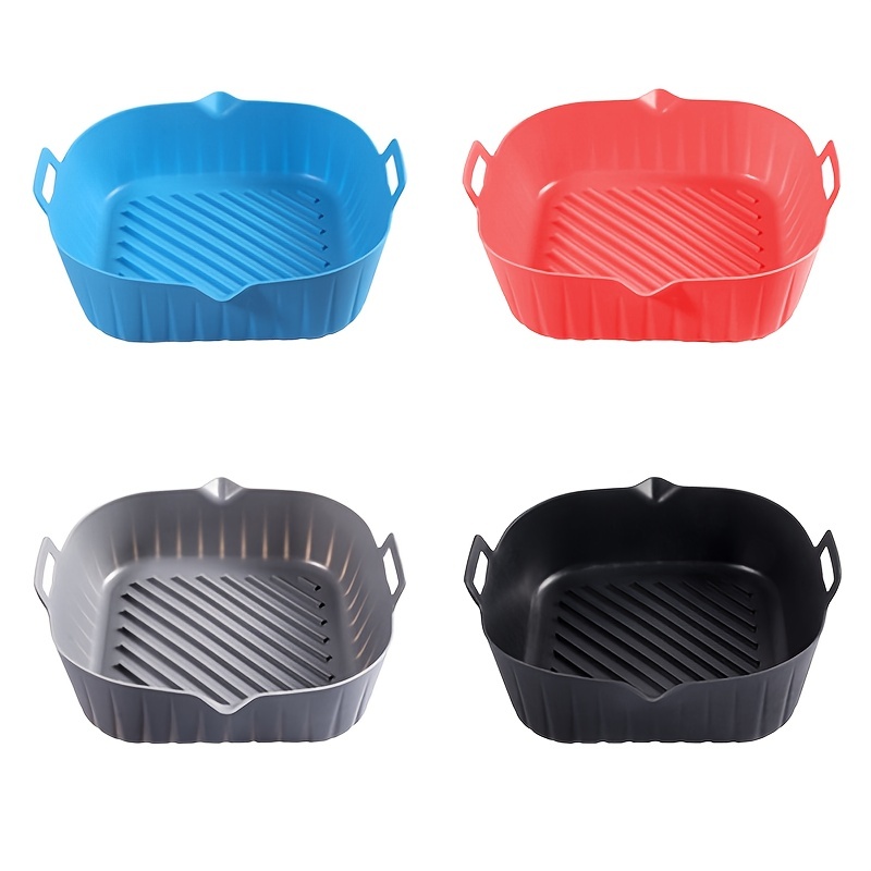 Silicone Pot for Air Fryer 3 to 4.5 L, Basket Silicone Mold Airfryer  Reusable Accessories Oil-Free Fountain Airfryer Square Non-Stick Microwave  Oven