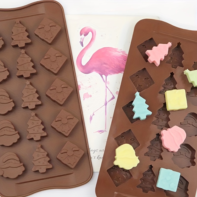 Silicone Chocolate Candy Molds-Set of 6 Christmas Shapes for Baking Jelly  Soap, Candy Cane, Gingerbread