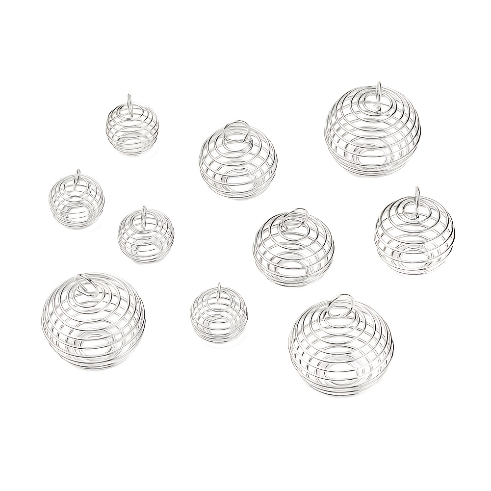 Spiral Bead Cage Pendants 3 Sizes Matching Silver Cloth One - Temu