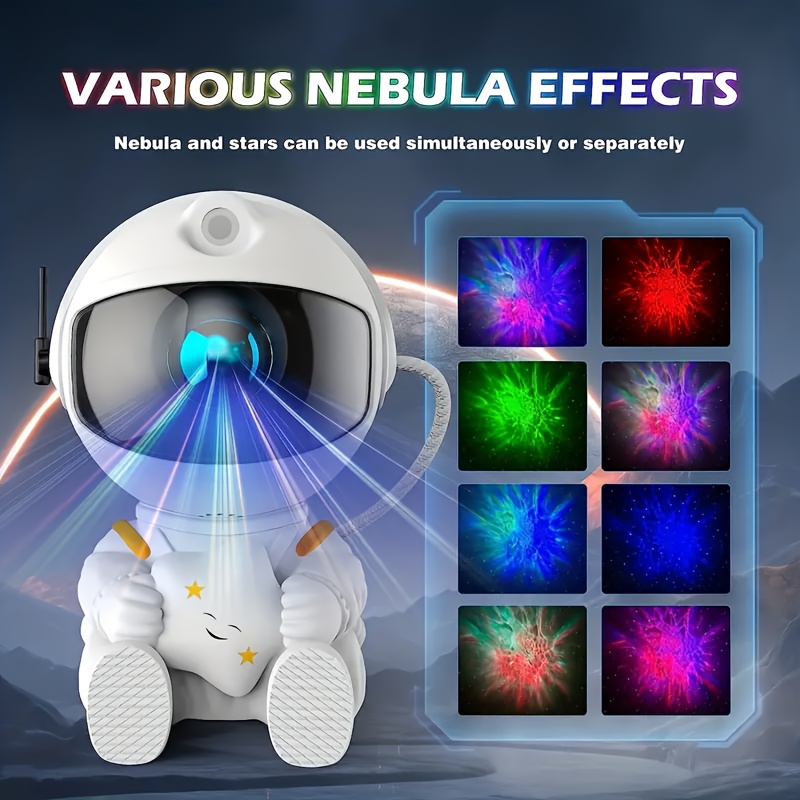 Proyector de estrellas de astronauta actualizado, proyector de nebulosa  galaxia, luz nocturna, control remoto y rotación de 360° lámpara de  nebulosa
