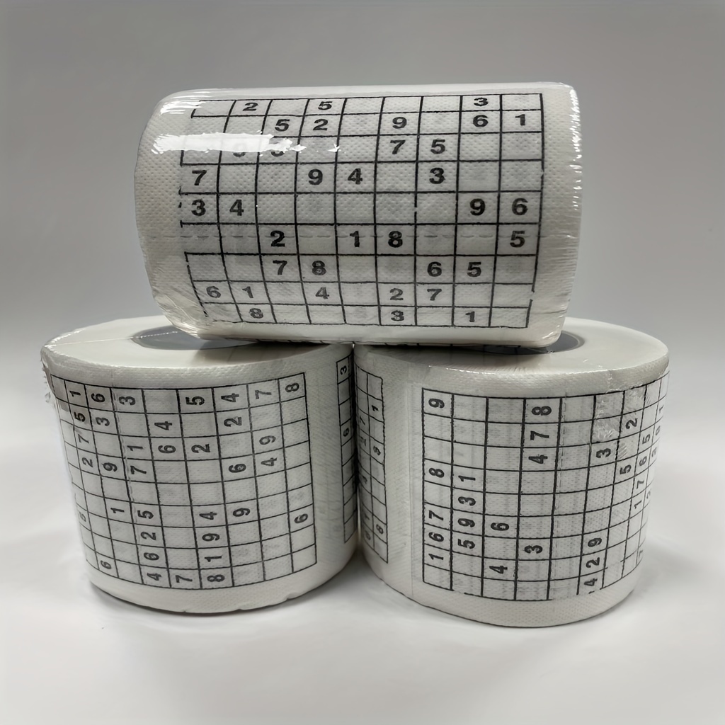 160feuilles/rouleau Papier Toilette À Trois Couches Sudoku - Temu