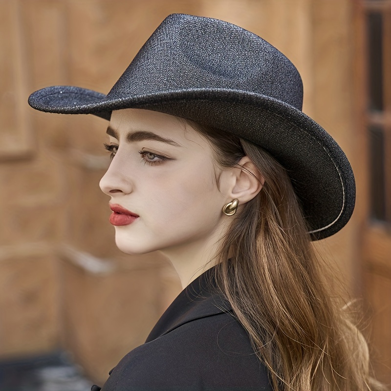 Sombreros De Fieltro Brillantes Con Purpurina Para Mujer Y - Temu Mexico