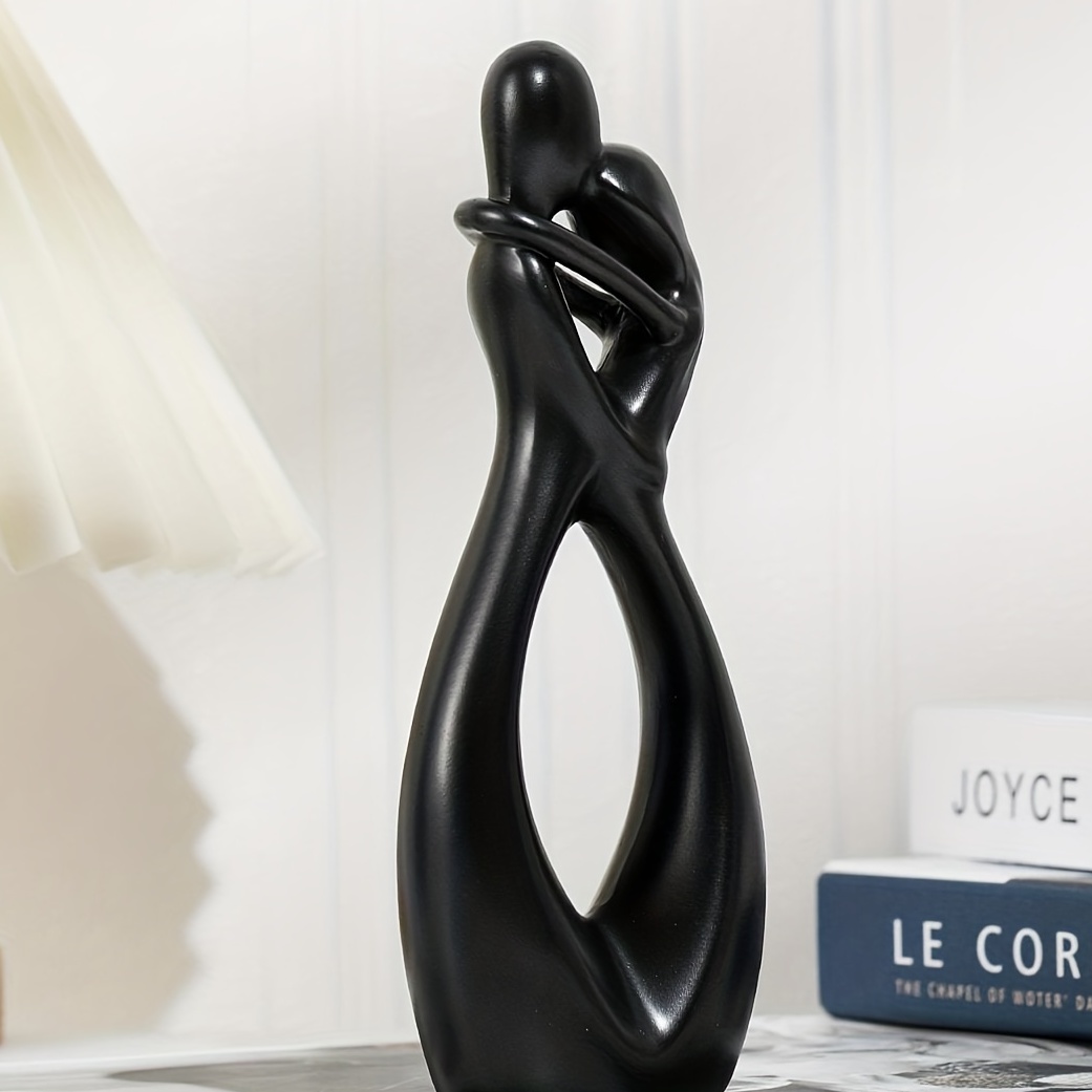 Romantic Abstract Couple Figurine - Resin Love-themed Desktop Decor For Valentine's Day