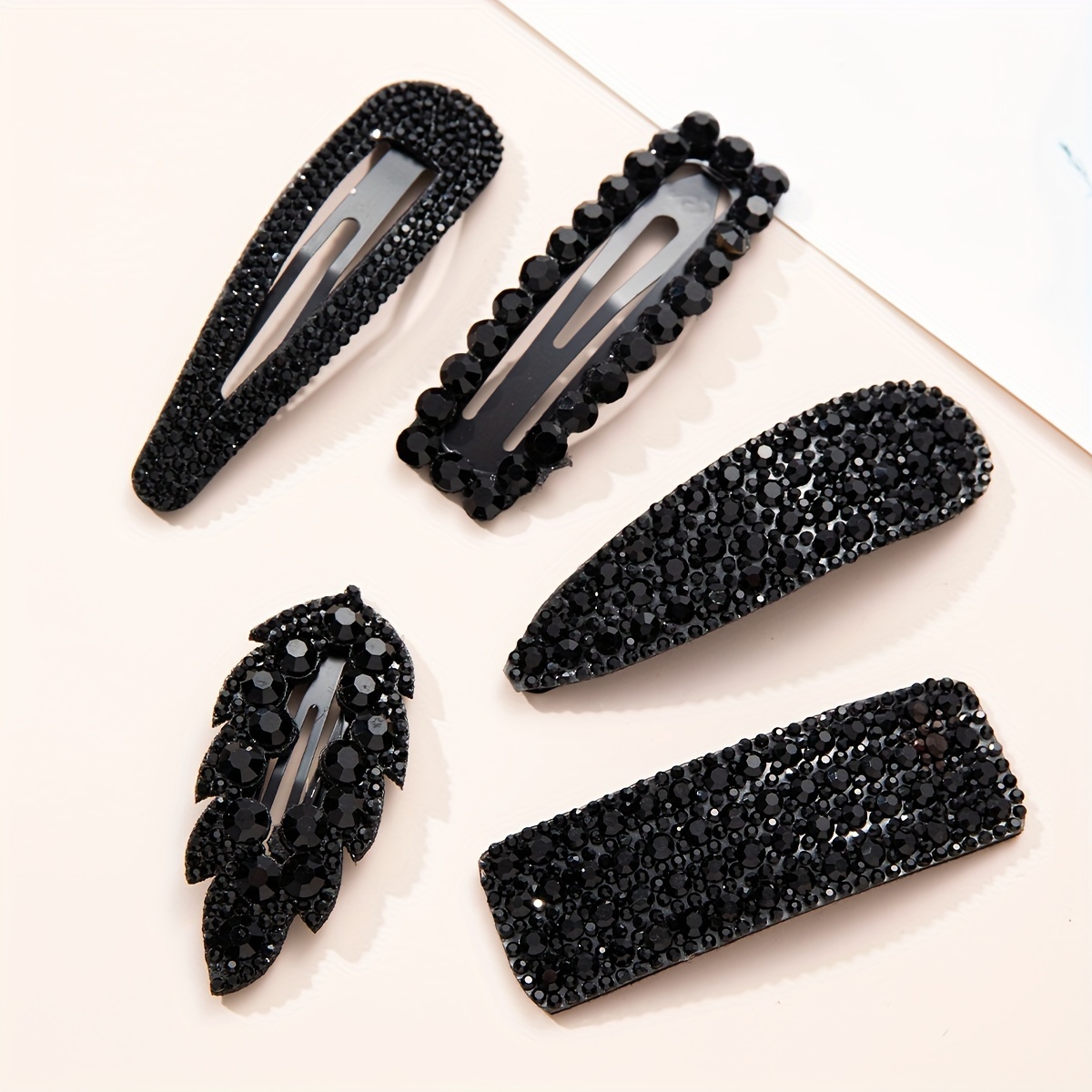 

5pcs/set Sparkling Rhinestone Decorative Hair Clips Hair Side Clips Broken Hair Finishing Clips Stylish Hair Barrettes For Women And Daily Uses