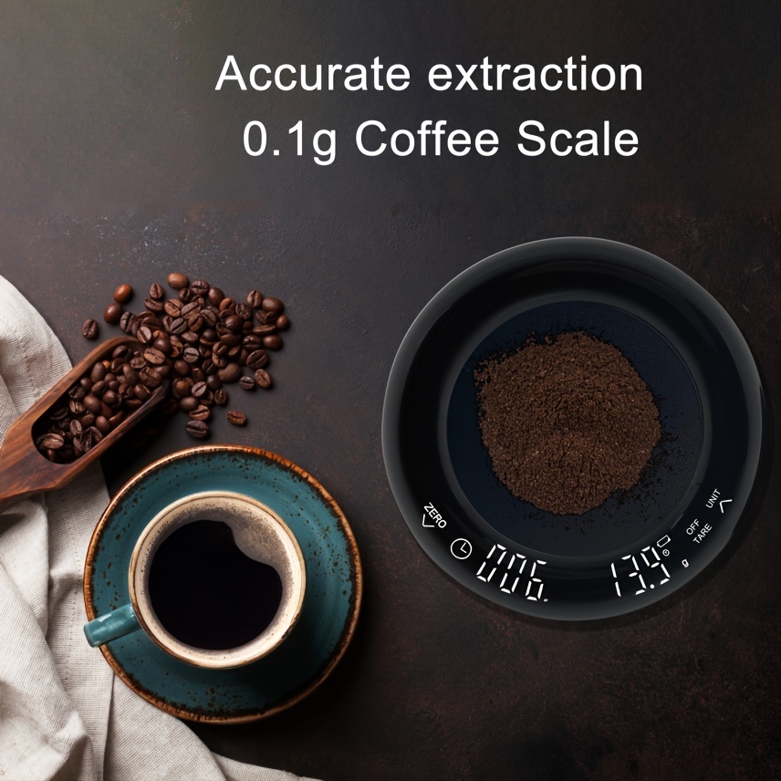 Digital Coffee Scale with Timer Espresso Scale LED Hidden Screen USB  Recharge