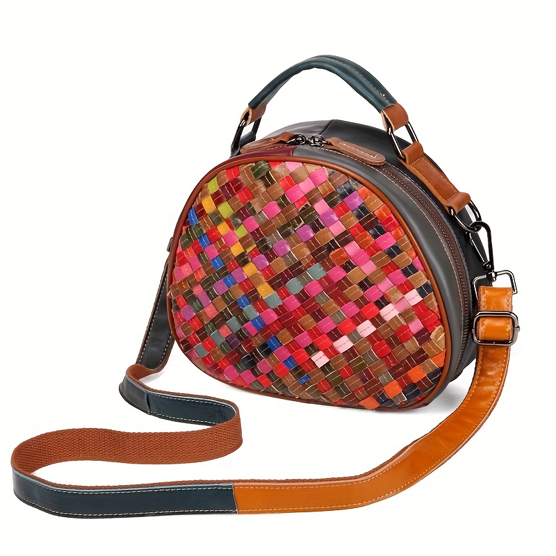 Woven Leather Handbag - Temu Canada