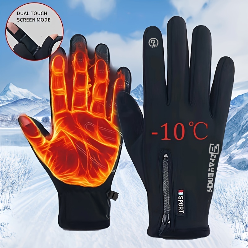 Guantes térmicos de invierno para hombre para deportes al aire libre,  impermeables y resistentes al viento -30 /-40°C, guantes térmicos para  motocicleta, esquí, Snowboard y pantalla táctil – Los mejores productos en
