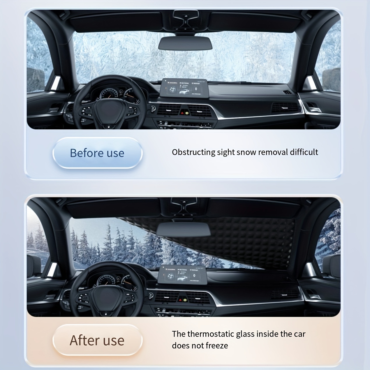 Protection de pare-brise Anti-neige | Pare-brise de voiture, Protection  contre la neige et le gel de l'omb - Modèle: - ANZYBUA02499