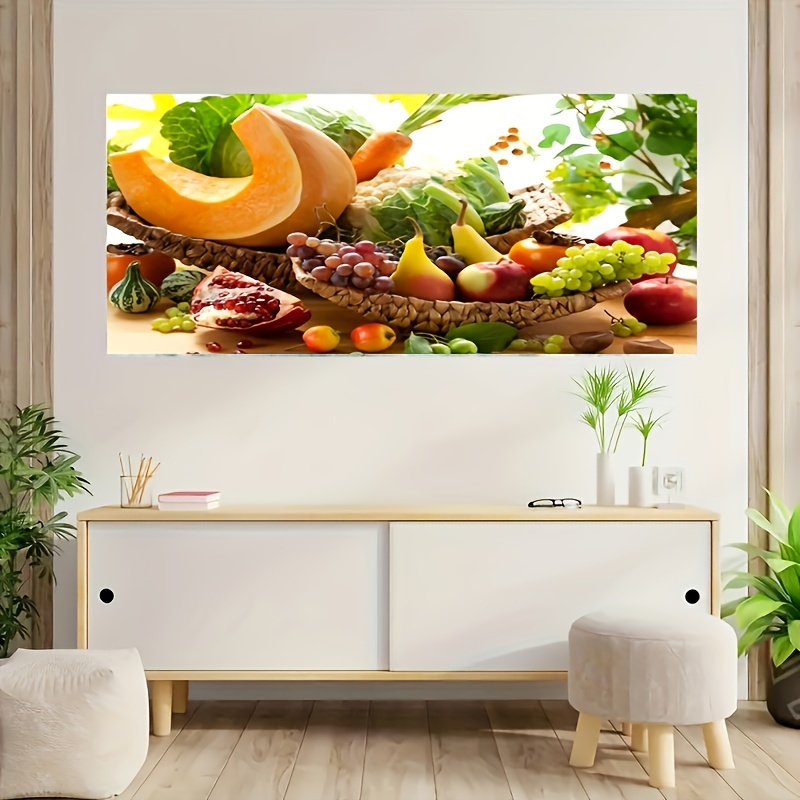  4 piezas de decoración de pared de cocina, cuadros de cocina,  decoración de pared, decoración de pared de cocina, decoración de  alimentos, decoración de cocina de frutas, decoración de pared de