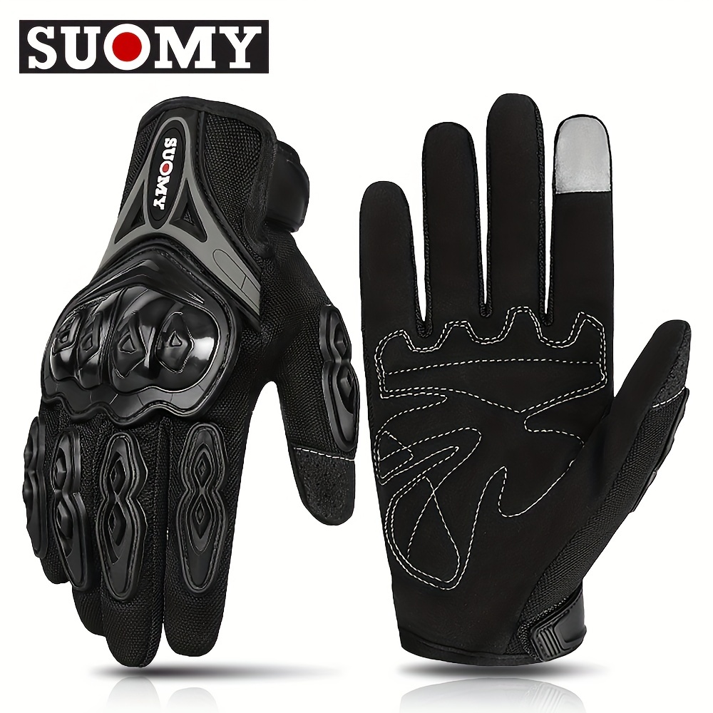 SUOMY Summer Breathable Motorcycle Gloves, Anti-slip Men Women Motobike  Luvas Lady Full Finger Touchscreen Racing Moto Gloves Gear