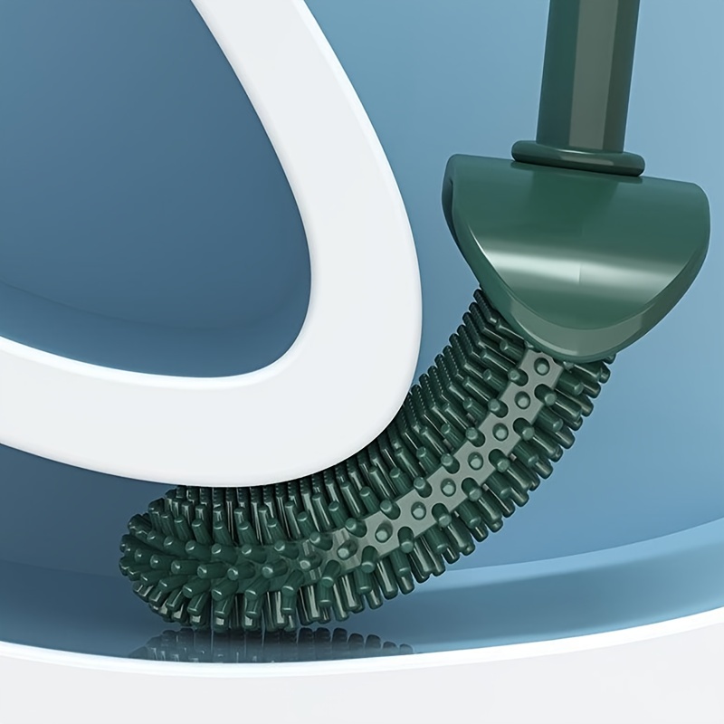 Long Handle Toilet Brush with Holder Box No Punching Wall Mounted