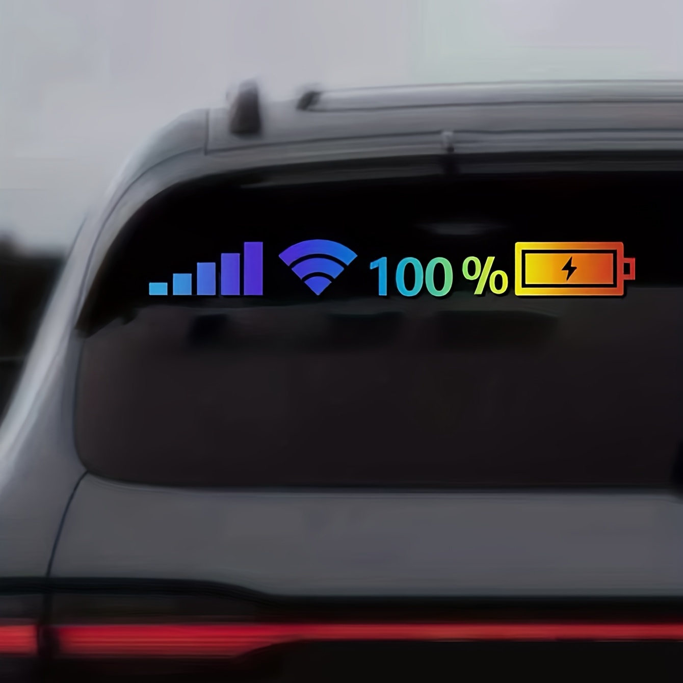 Auto Hohl Aufkleber 5G WIFI Signal Power Sign Aufkleber, Heckscheibe  Transparent Auto Aufkleber Front- und Heckscheibe Reflektierender Aufkleber