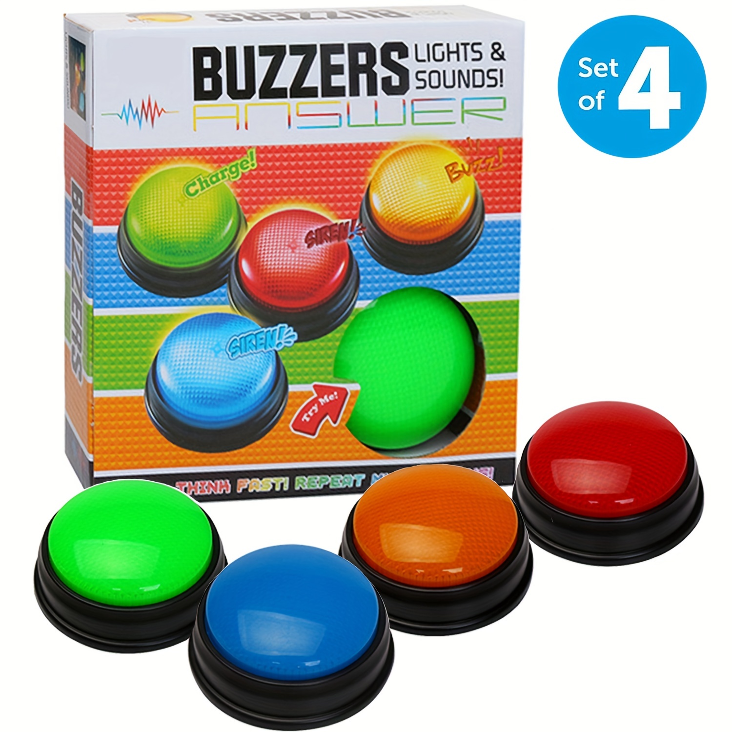  Learning Resources - Botones de luces y sonidos, juego de 4,  Multicolor : Juguetes y Juegos