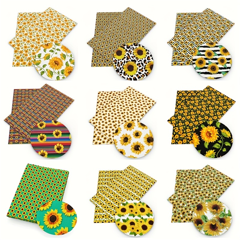 Sunflower Printed Polyester Cotton Fabric For Patchwork - Temu