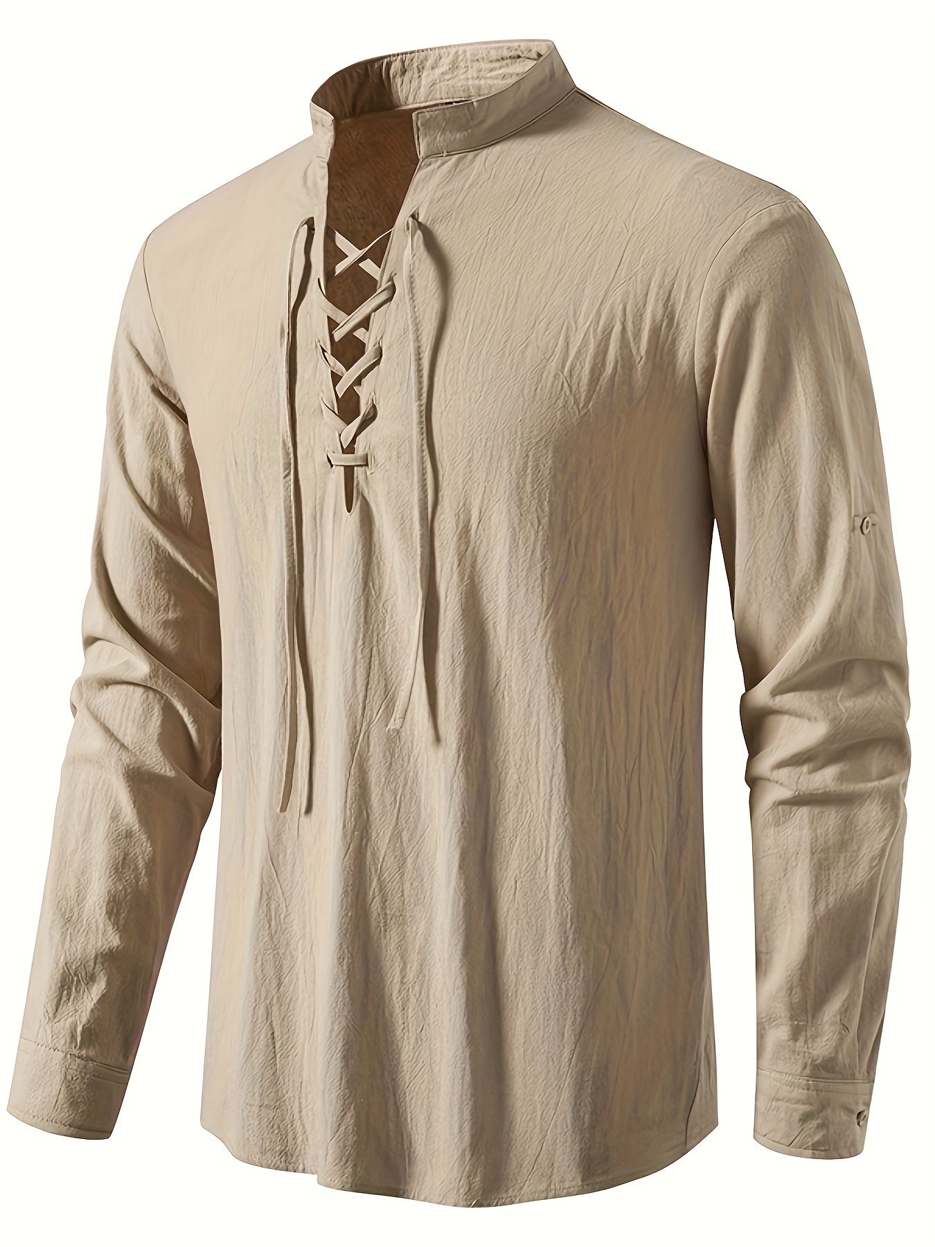 Classic Design Cotton Boat Neck Henley Shirt Men's Casual - Temu