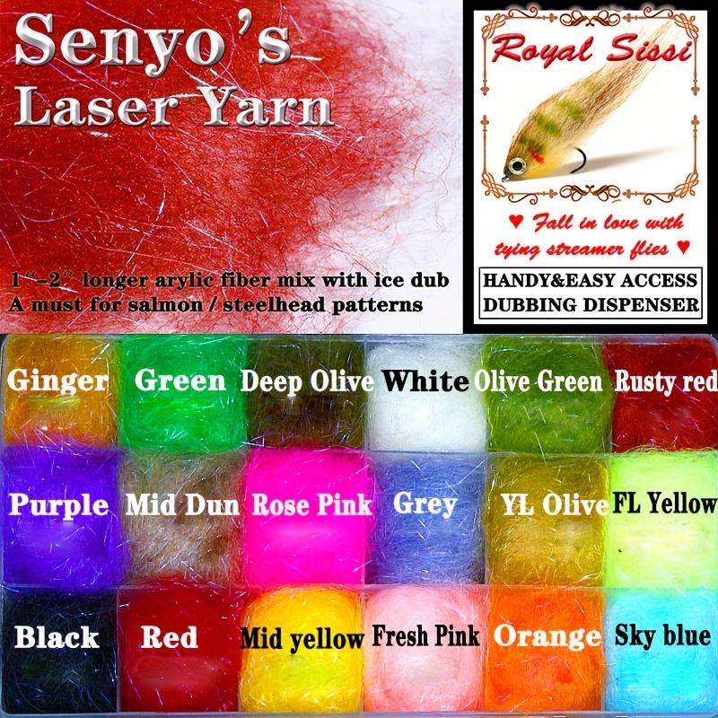Senyo's Laser Yarn Dubbing Long Sparkle Acrylic Fiber Salmon
