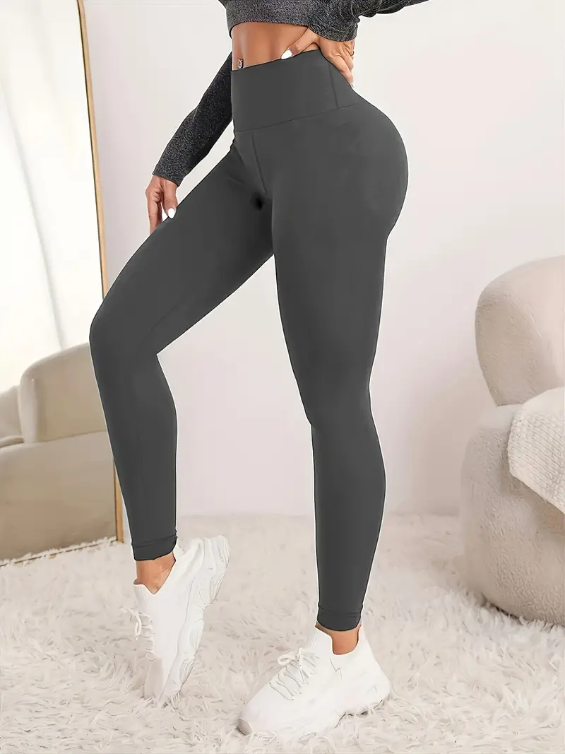 Stay Comfy Stylish Solid Color Seamless High Stretch Skinny - Temu