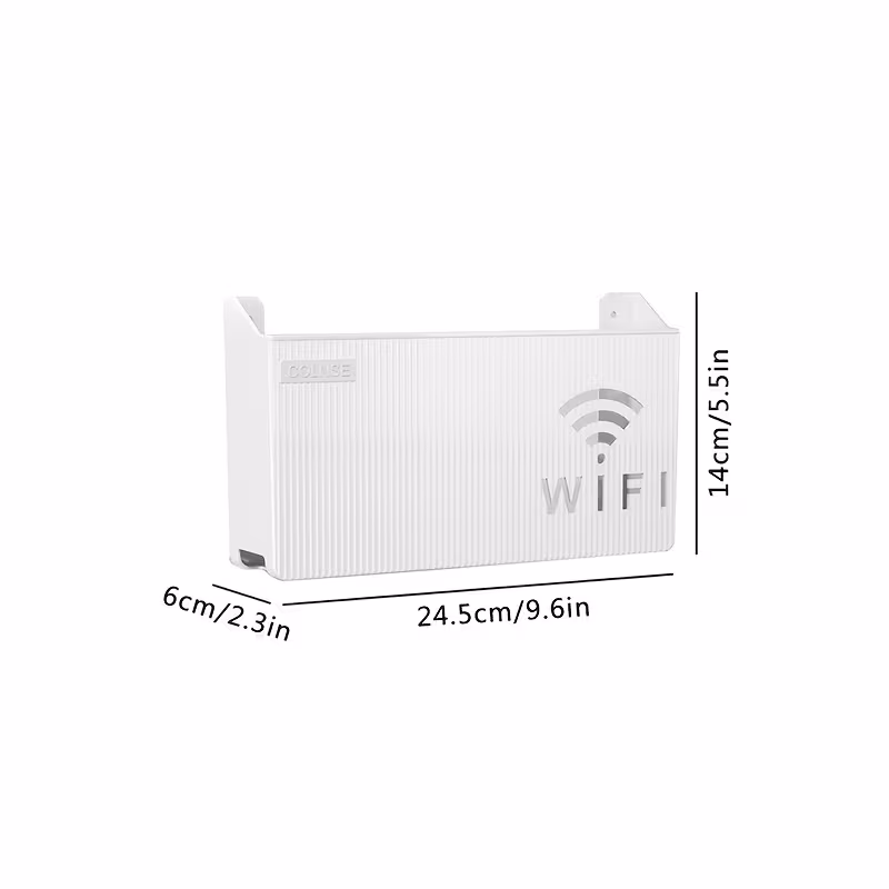 wireless router holder no drill wall mount storage box polished multi purpose organizer for home office utility hooks Product details 2