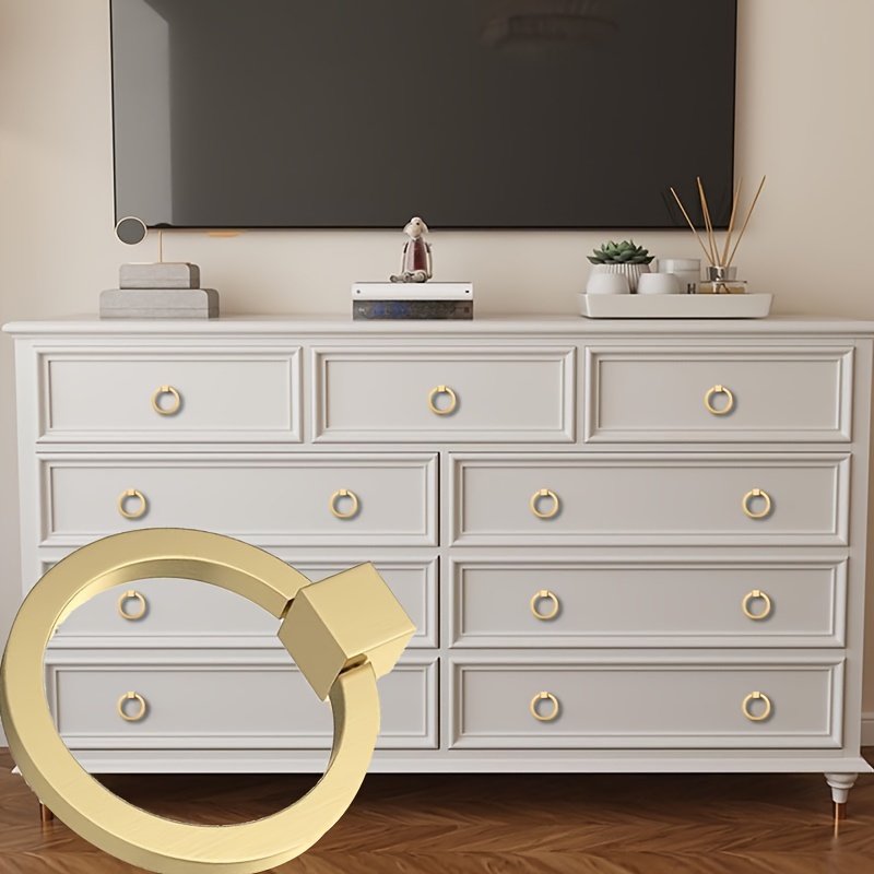 Golden Brushed Brass Cabinet Pulls Modern Solid Brass Drawer