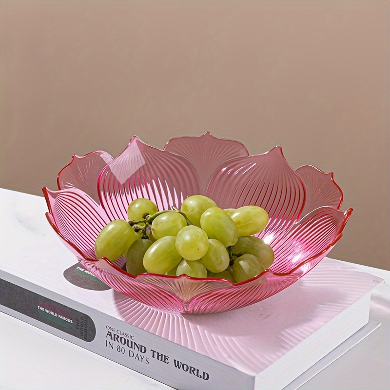 1pc Glass Fruit Bowl with Lid Fruit Salad Snack Storage Container  (Transparent) 