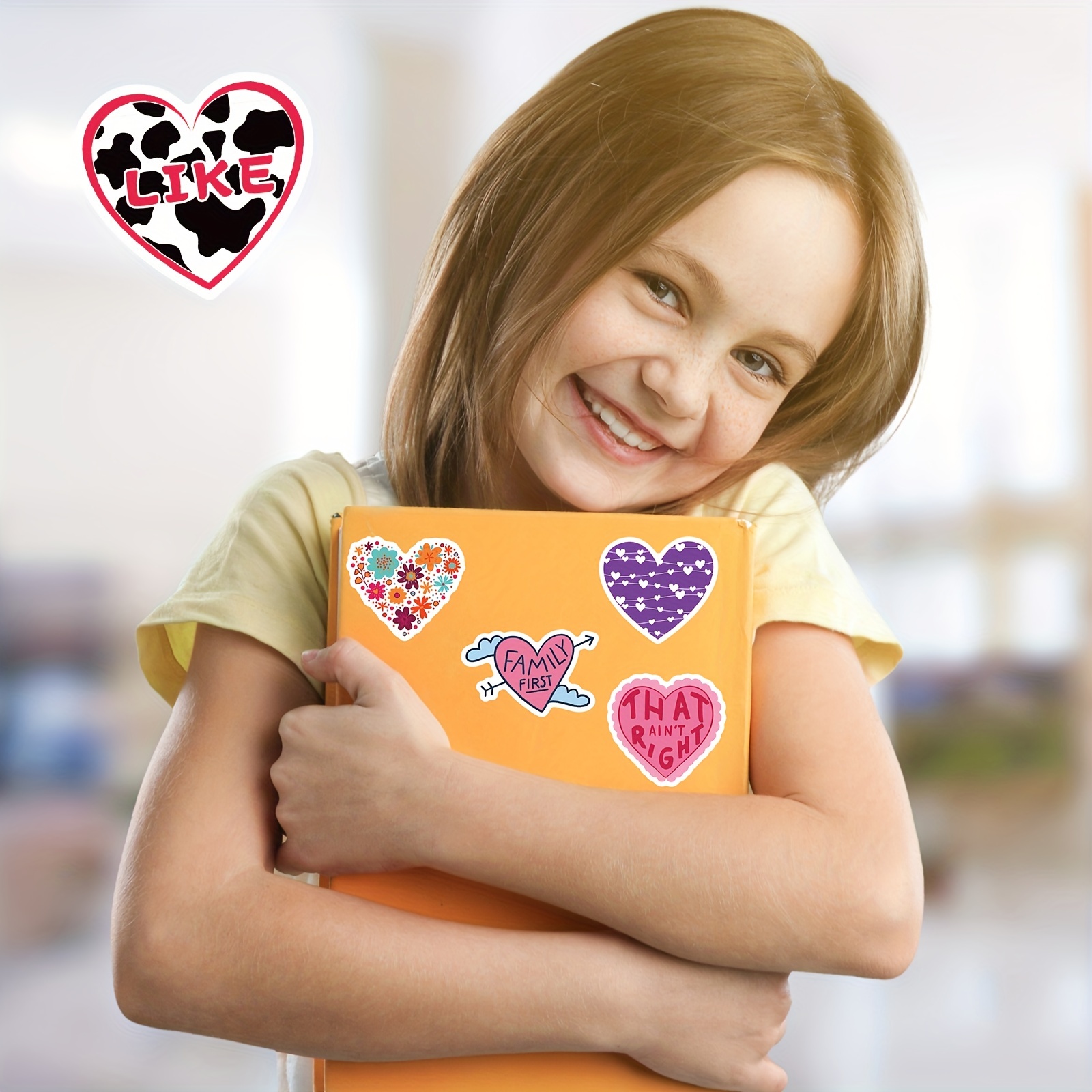 Shiny Cute Heart Stickers Romantic Love Valentine's - Temu