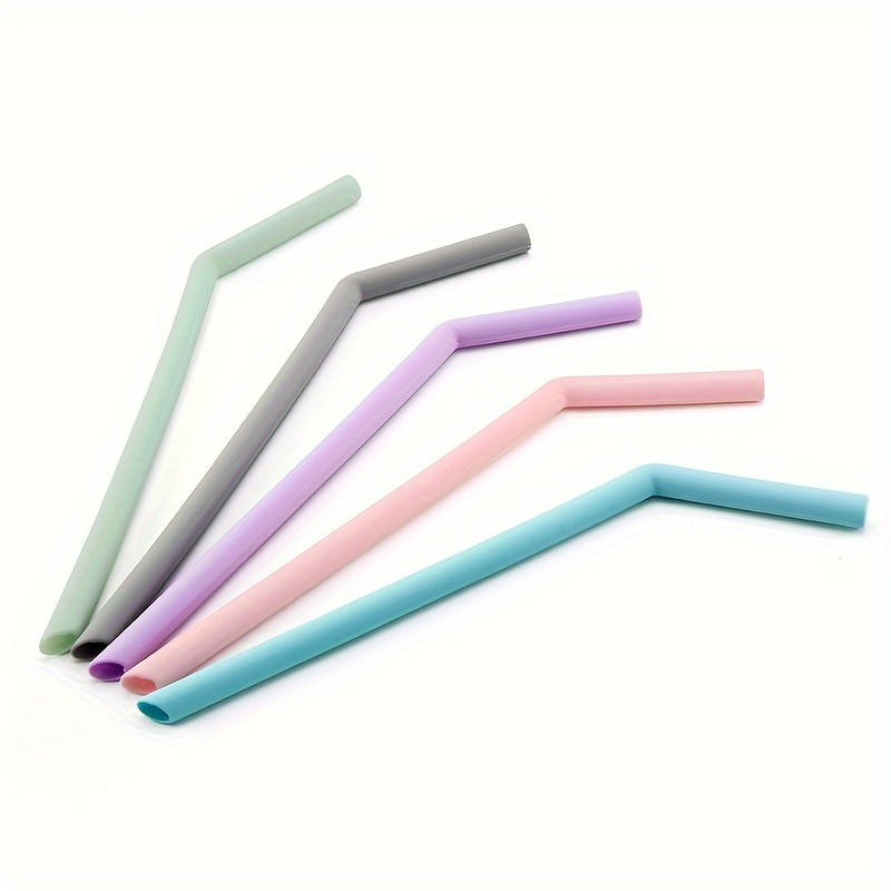 Two-color foldable silicone straw