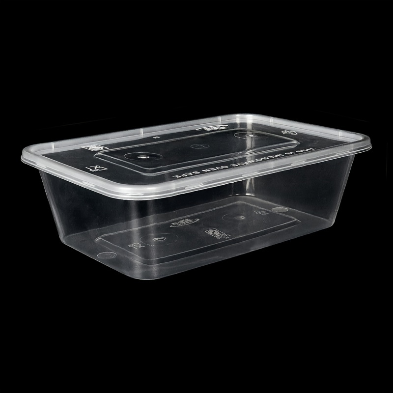 Food Packaging Black Clear Bowl Cover Lid Disposable Round Square Lunch Box  Plastic Takeaway Food Box Transparent Fast Food Bowl