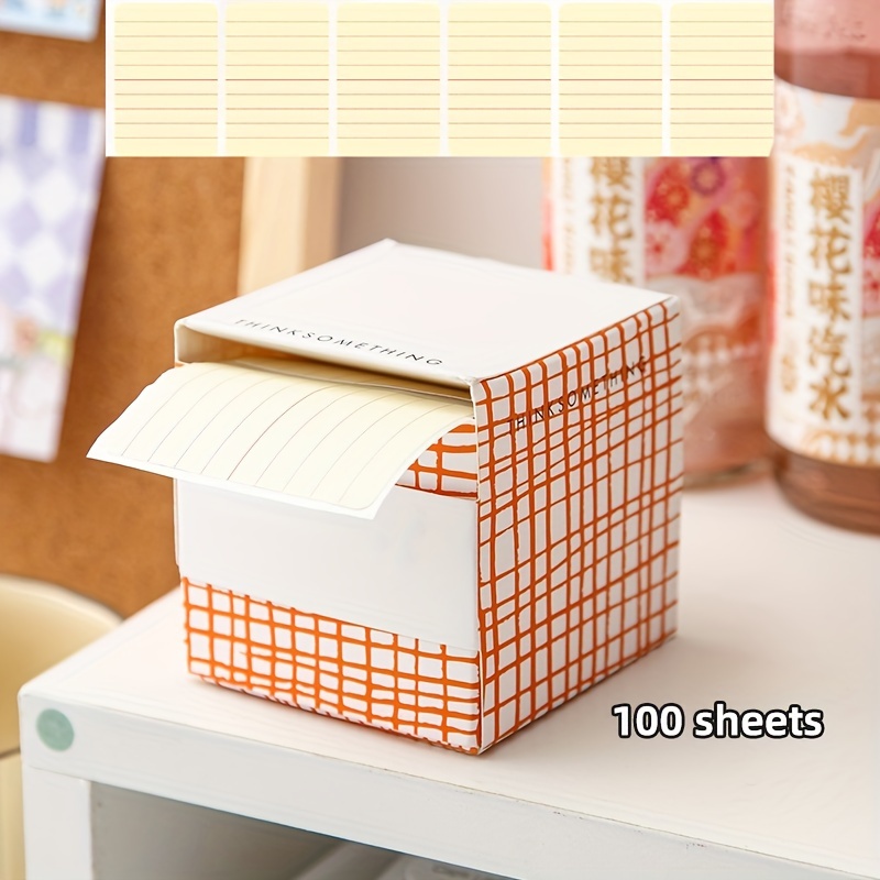 100/250 Sheets Minimalist Pull-out Roll Sticky Notes, Portable Tear-off Memo Pads