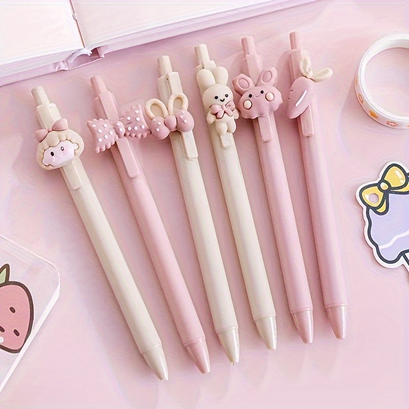 Adorable Rabbit Girl Gel Pens With Black Refill Perfect For - Temu