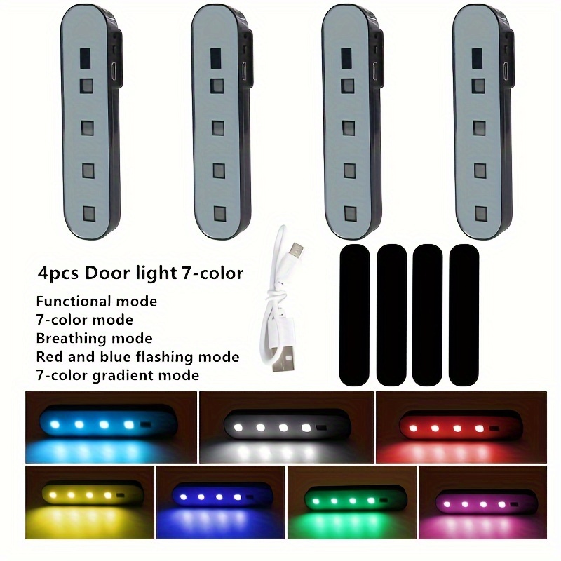 Auto-LED-Leuchten, 2pcs Universal-Touch-Auto-LED-Leuchten Innenraum, USB-wiederaufladbare  LED-Licht Auto-Innenbeleuchtung, tragbare drahtlose LED-Leuchten