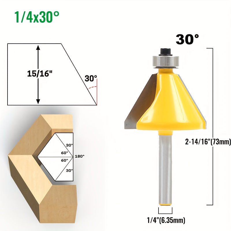 15 degree deals chamfer router bit