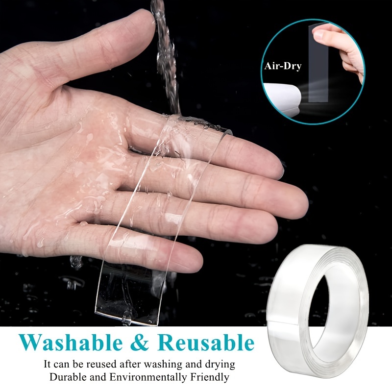 Nano Double Sided Tape Heavy Duty,Multipurpose Removable Clear & Tough  Mounting Tape Sticky Adhesive, Reusable Traceless Strong Wall Tape Picture  Hang