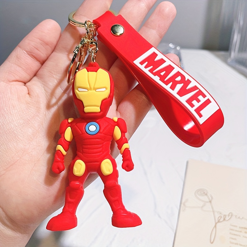 Marvel Superhero Doll portachiavi Avengers Spiderman Iron Man portachiavi  in Silicone uomo portachiavi con ciondolo per auto per accessori zaino