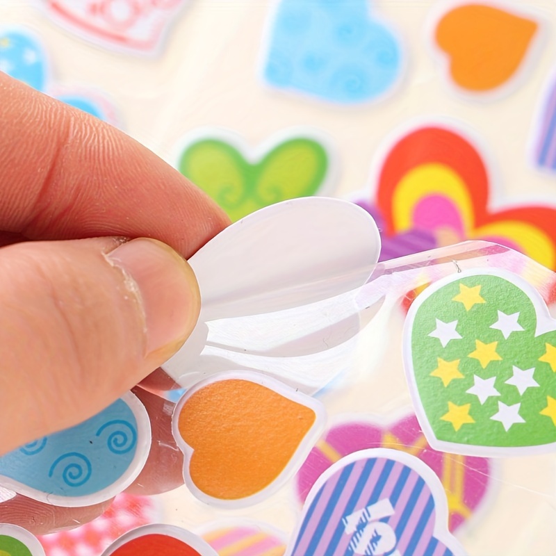 Cartoon Heart Stickers Colorful Heart Shaped Stickers Love - Temu