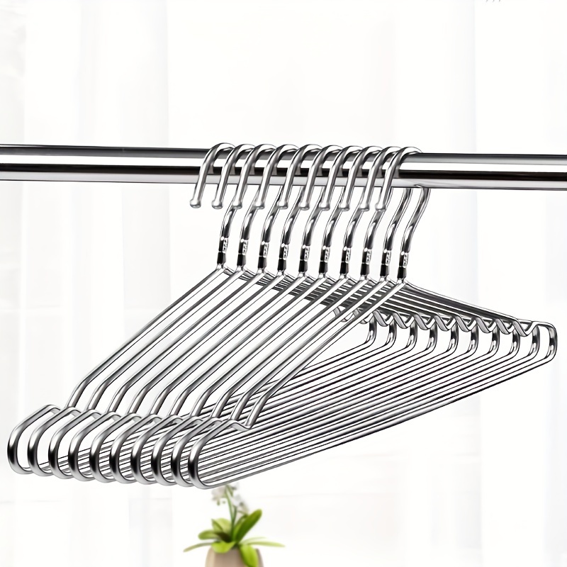

10pcs Solid 304 Stainless Steel Coat Rack, Household Clothes Support Braces, Thicker And Thickened Clothes Hangers, Winter Clothes Drying Rack, Non-slip Clothes Racks