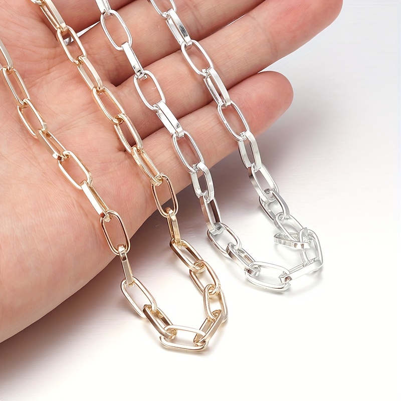  YANMAN Correa de cadena para bolsos, 1 rollo de cadenas de  aluminio torcidas de 16.4 ft para bricolaje, collares, pulseras, materiales  para hacer joyas, hallazgos, accesorios de cadena hechos a mano (
